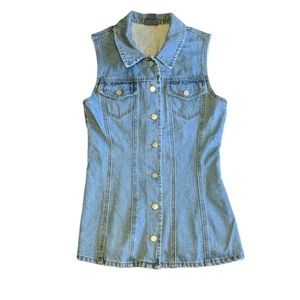 Shok Denim Vest Large Fitted 100% Cotton